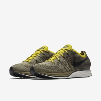 Nike Flyknit Trainer - Férfi Utcai Cipő - Khaki/Világos/Fekete